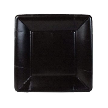 Square Black Paper Dessert Plates, set of 8