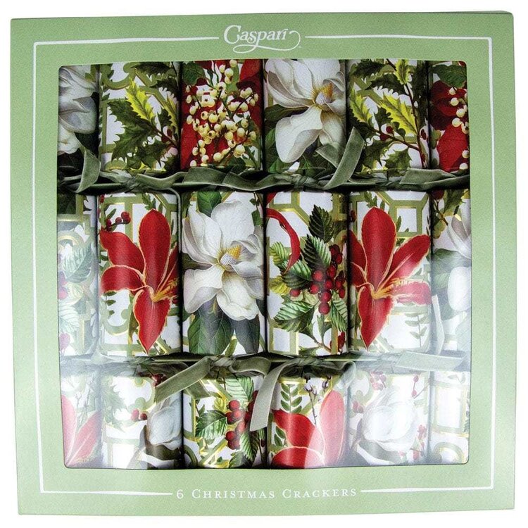 Christmas Garden Holiday Crackers, set of 6