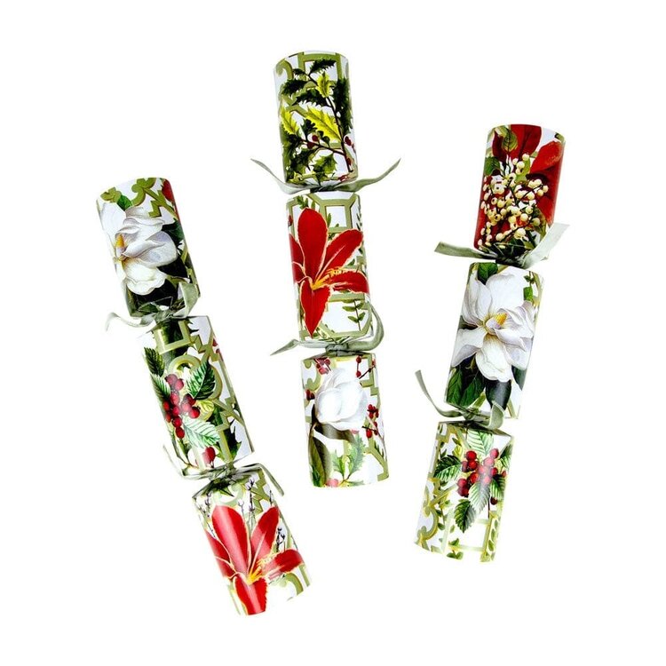 Christmas Garden Holiday Crackers, set of 6