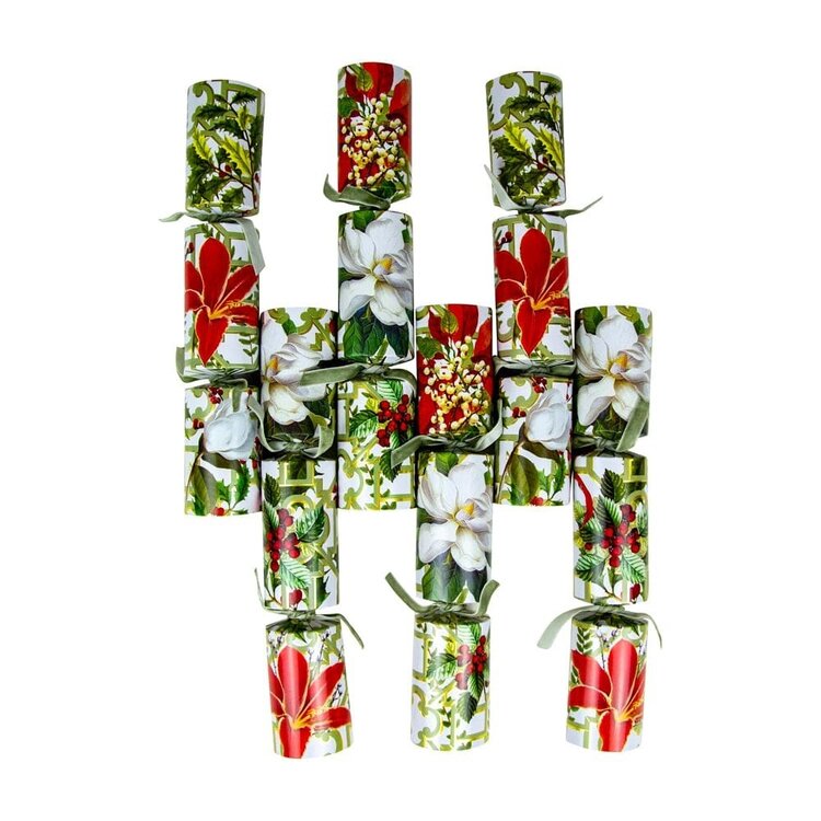 Christmas Garden Holiday Crackers, set of 6
