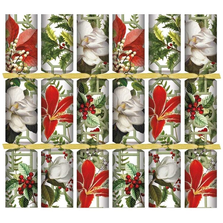Christmas Garden Holiday Crackers, set of 6