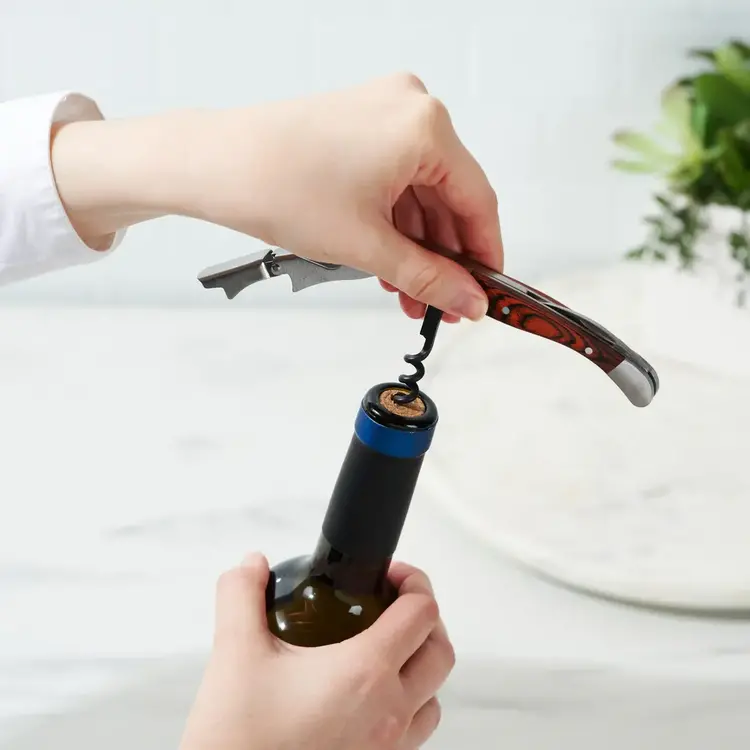 Double Waiter Corkscrew with Wood Handle