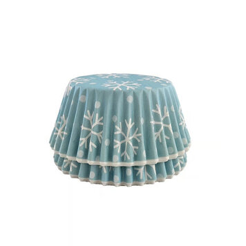 Blue Snowflakes Baking Cups
