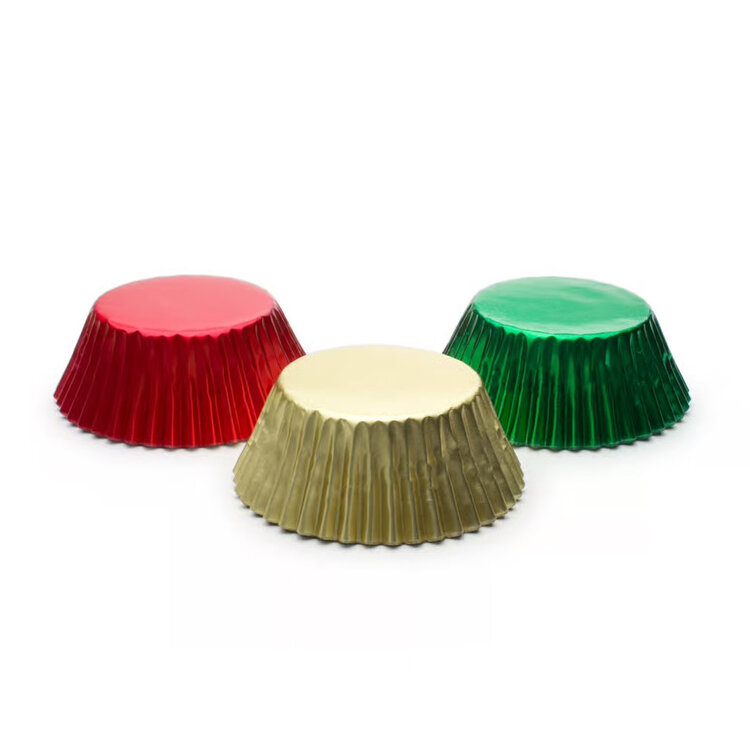 Red, Green, & Gold Foil Baking Cups