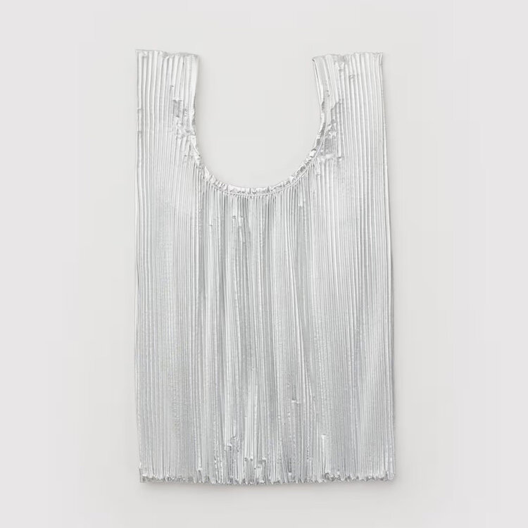 Baggu Chrome Metallic Pleated Baggu Reusable Tote Bag