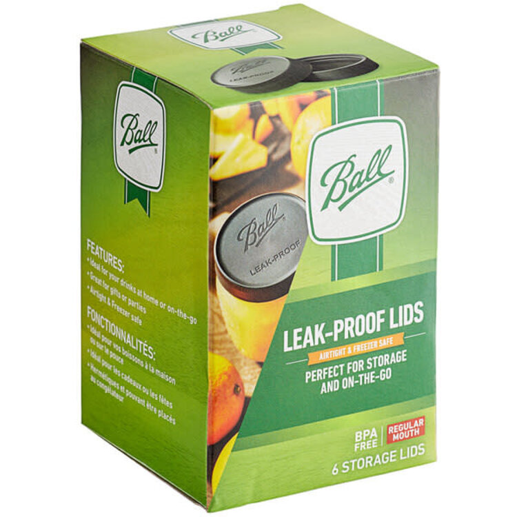 Regular Mouth Leak-Proof Plastic Lids, set of 6
