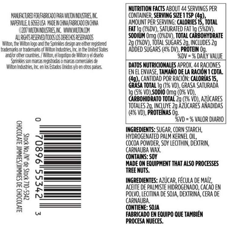 Wilton 6.25oz Chocolate Jimmies