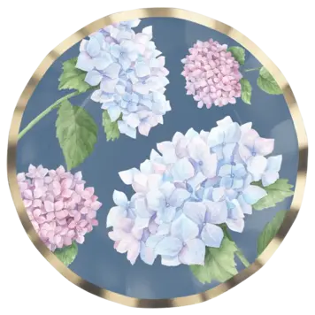 Hydrangea Paper Dessert Plates, set of 8