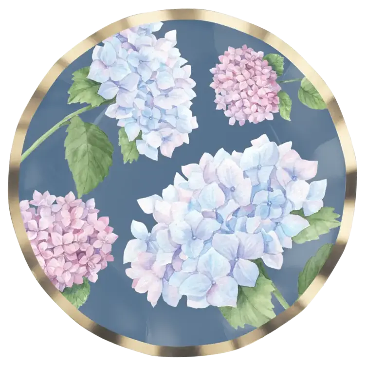 Hydrangea Paper Dessert Plates, set of 8