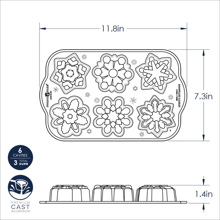 Nordic Ware Snowflake Cakelet Pan