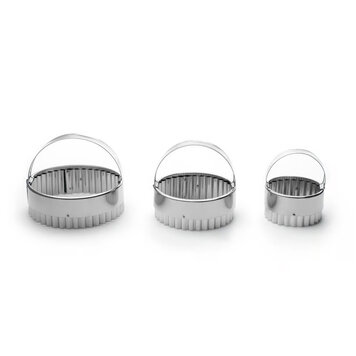 Round Rippled Biscuit Cutters, set of 3