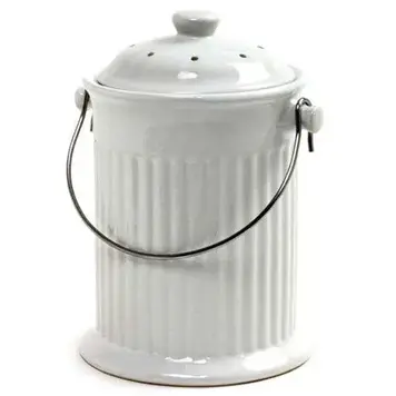 White Ceramic Compost Pail