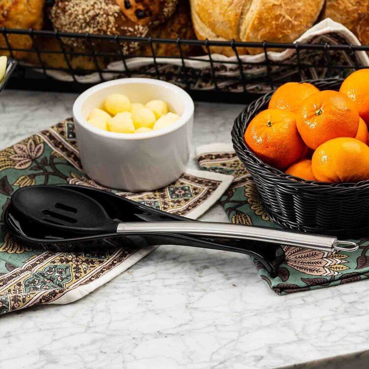 Silicone Slotted Spoon with Stainless Handle