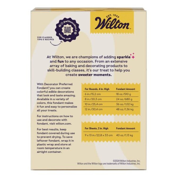Wilton 24oz White Vanilla Decorating Fondant