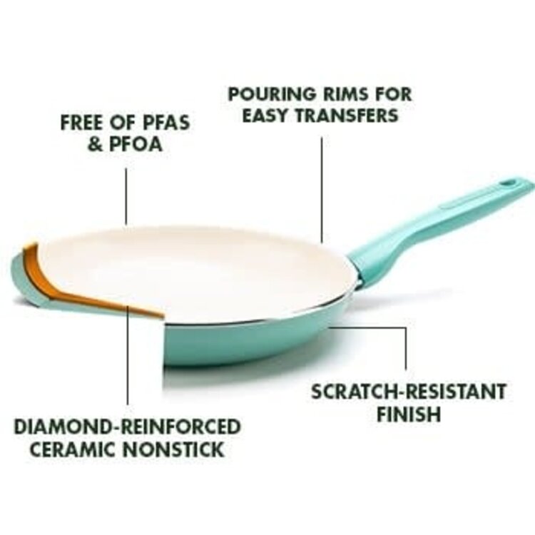 Green Pan 10" Turquoise Ceramic Frying Pan