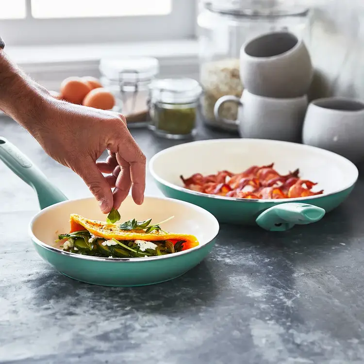 Green Pan 8" Turquoise Ceramic Frying Pan