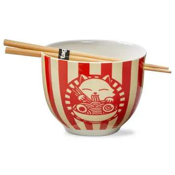 Cat Noodle Bowl & Chopsticks