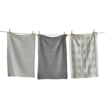 Sonoma Light Grey Dishtowels, set of 3