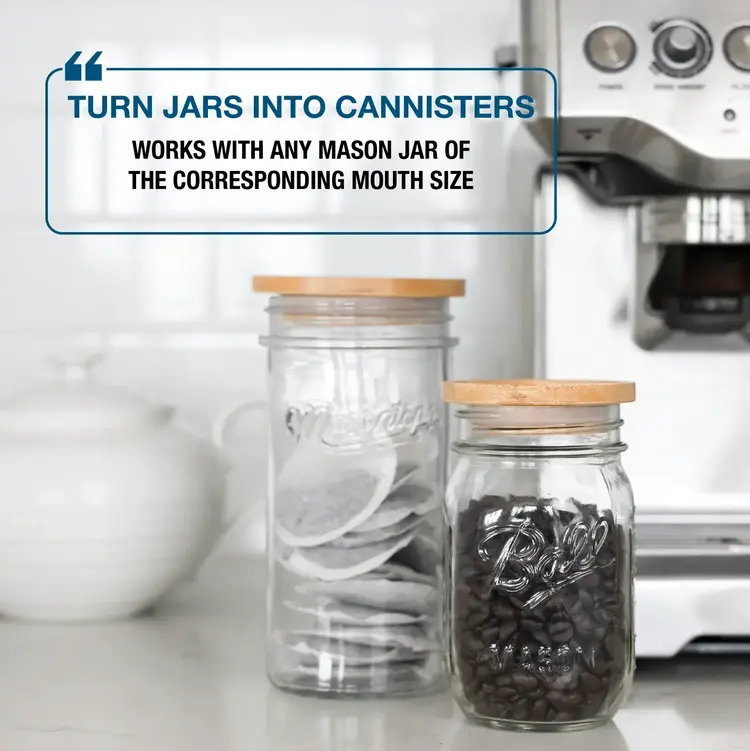 Wide Mouth Bamboo Lids, set of 3