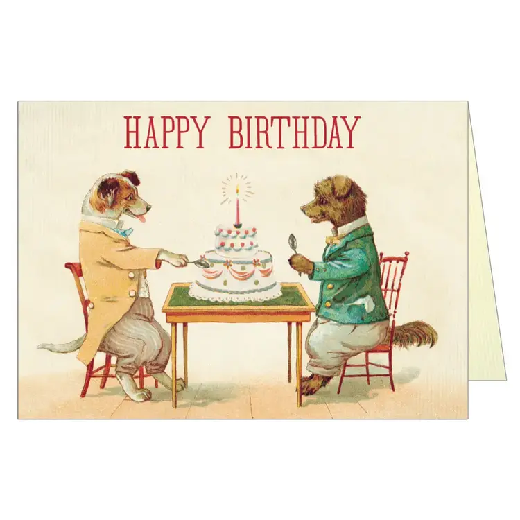 Dogs & Cake Birthday Greeting Card
