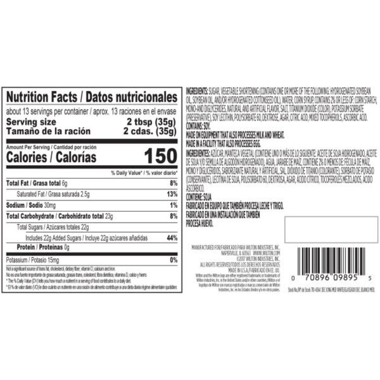 Wilton 16oz Medium Consistency White Buttercream Icing