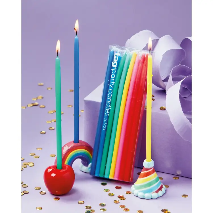 Colorful Mini Taper Candles, set of 24