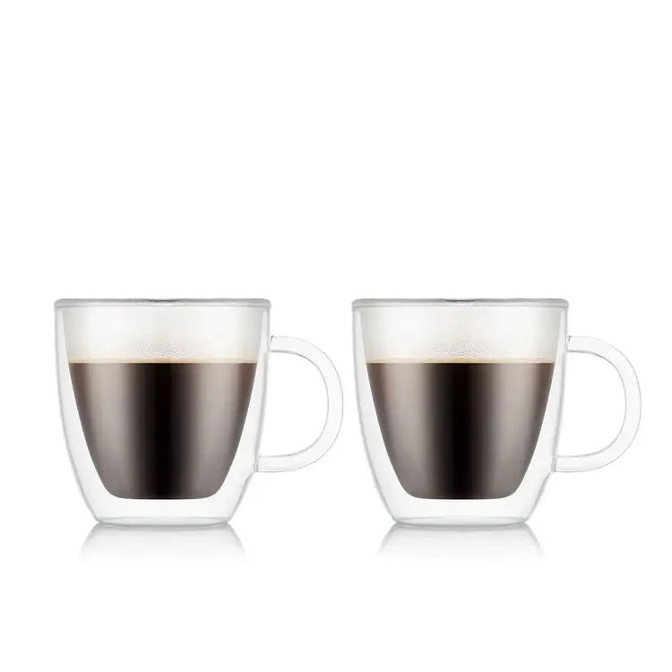 Bodum Bodum Double Wall Glass Espresso Cup with Handle, set of 2