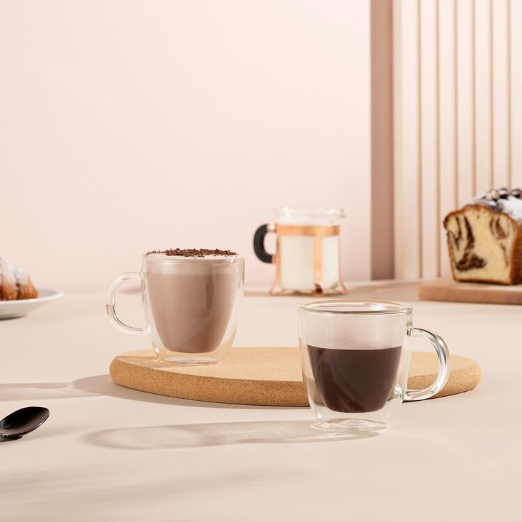 Bodum Bodum Double Wall Glass Espresso Cup with Handle, set of 2