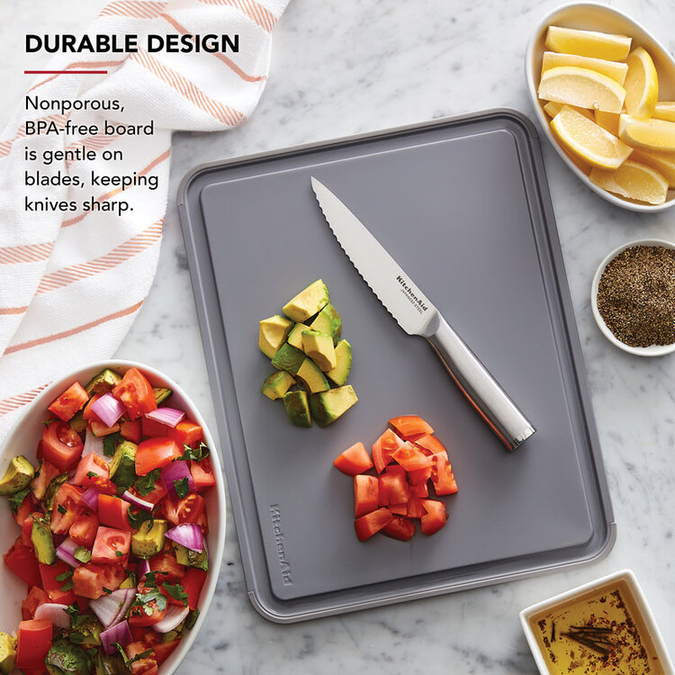 Kitchenaid 11x14" Grey Poly Cutting Board