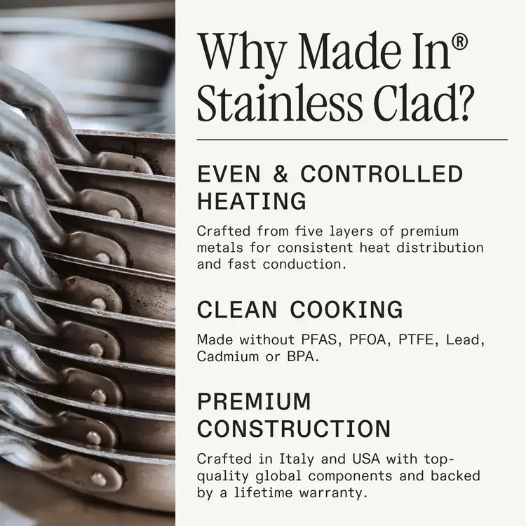 Made In 10" 5-ply Stainless Steel Frying Pan
