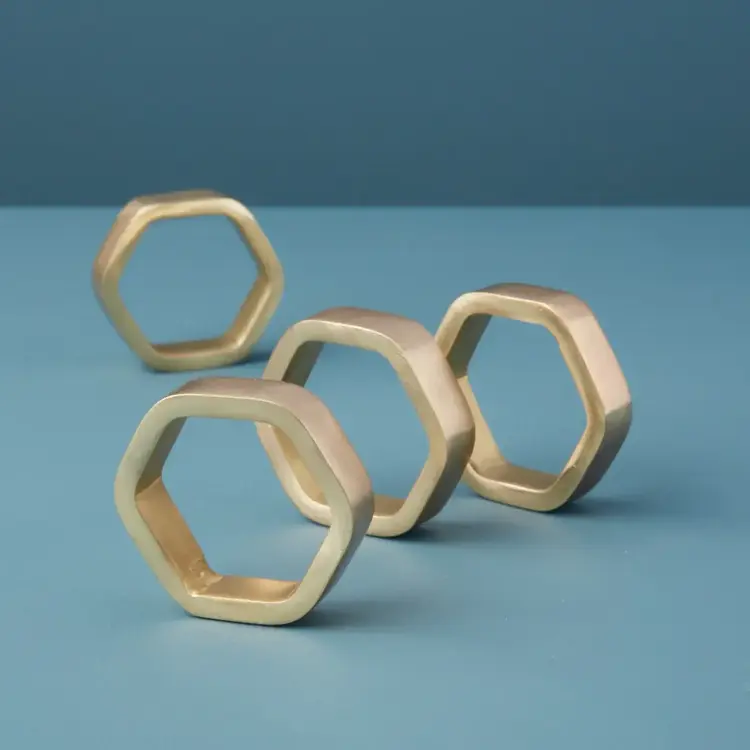 Gold Hexagon Napkin Ring