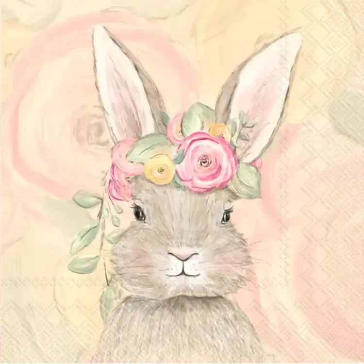 Bunny Crown Paper Cocktail Napkins, set of 20