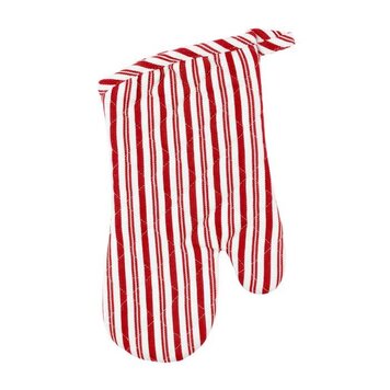 Red Striped Oven Mitt
