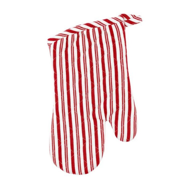 Red Striped Oven Mitt