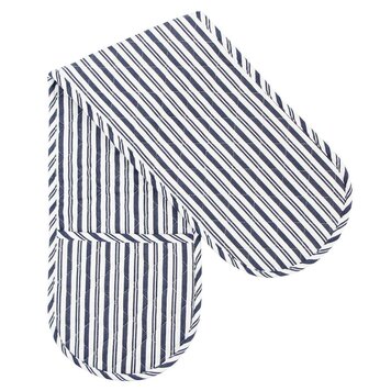 Blue Striped Double Oven Mitt