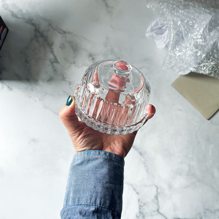 Glass Dessert Dish & Lid