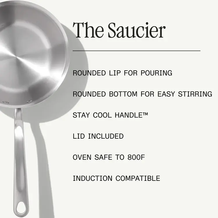 Made In Made In 2 quart 5-ply Stainless Steel Saucier Pan