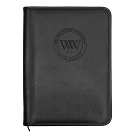 Zippered Black Padfolder 10.25x13.5