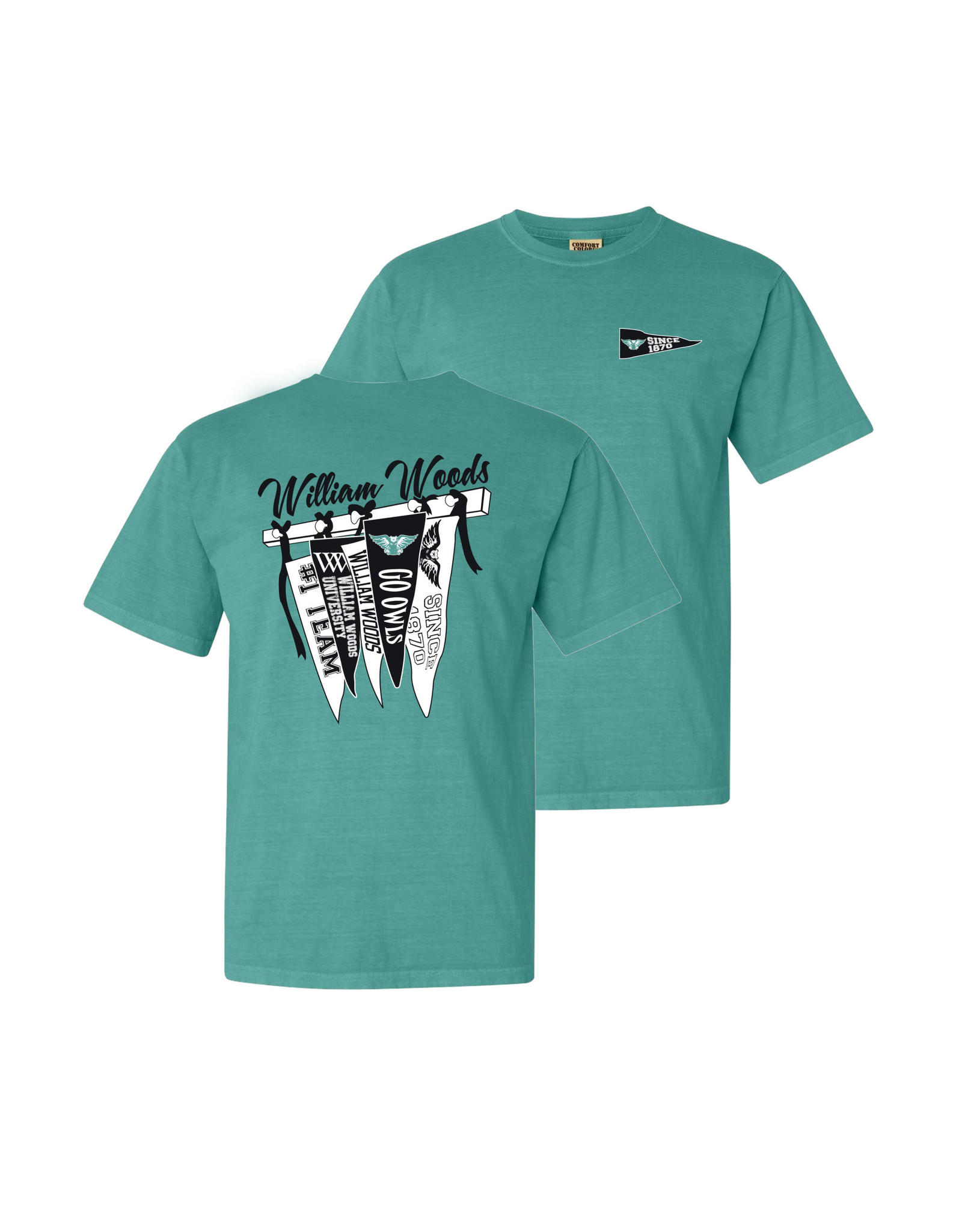 teal shirt front and back