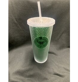 WWU Owl logo iridescent cup with lid & straw