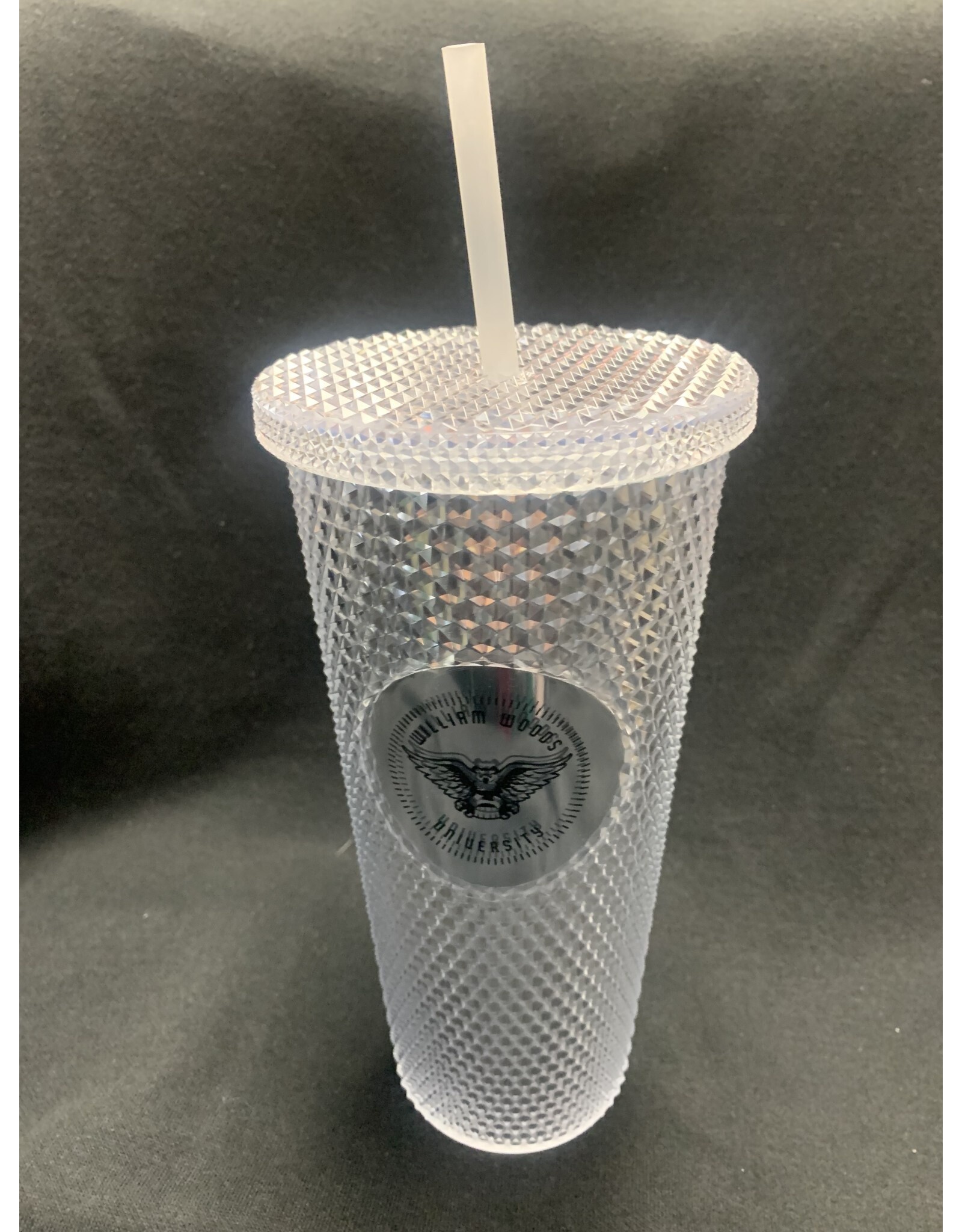 WWU Owl logo iridescent cup with lid & straw