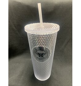 WWU Owl logo iridescent cup with lid & straw
