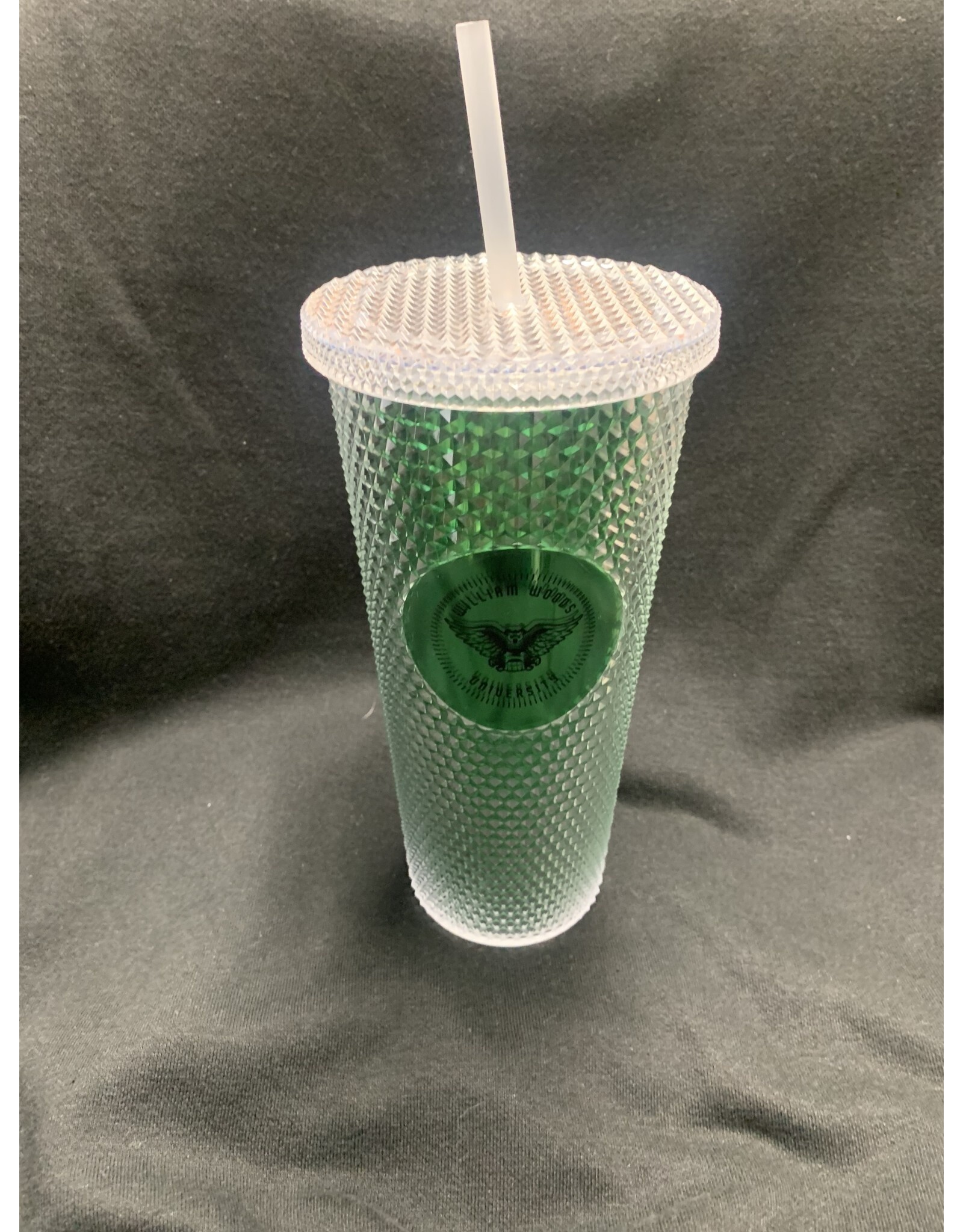 WWU Owl logo iridescent cup with lid & straw