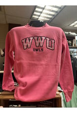WWU Owls pink crew