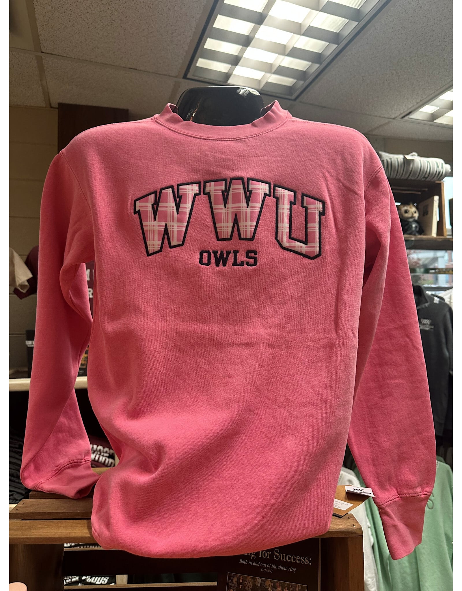 WWU Owls pink crew