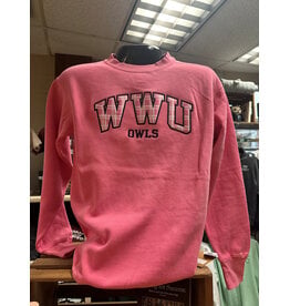 WWU Owls pink crew