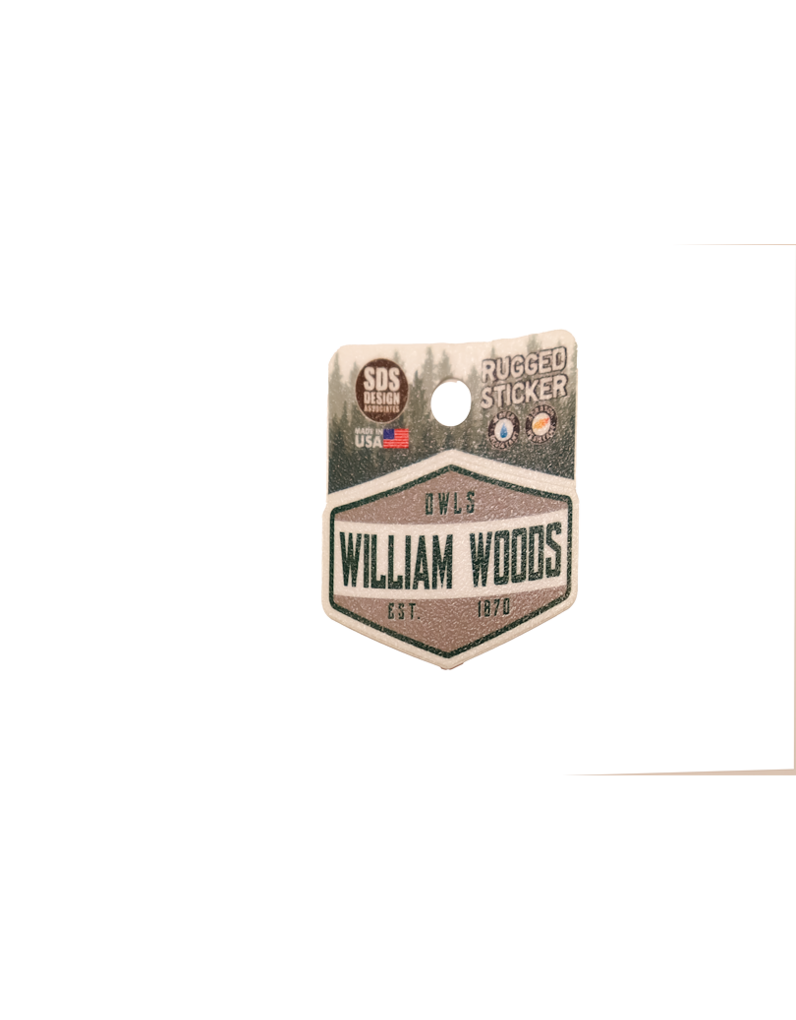 WW Owls  Est. 1870 Badge water bottle/laptop sticker