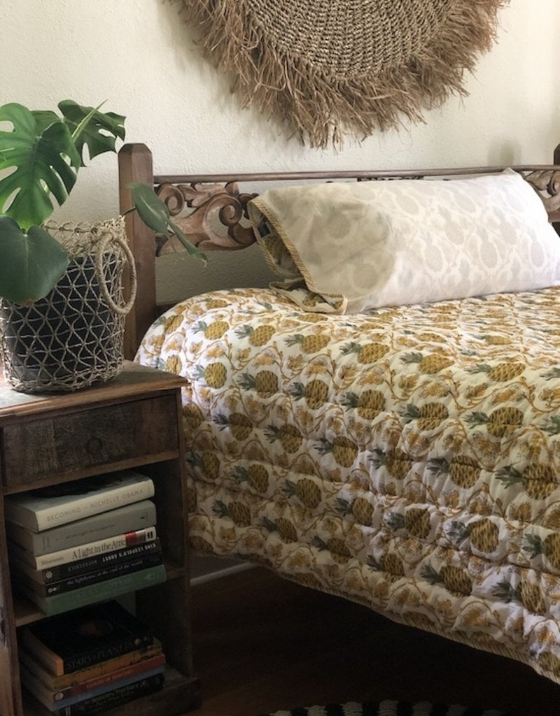 pineapple block print comforter