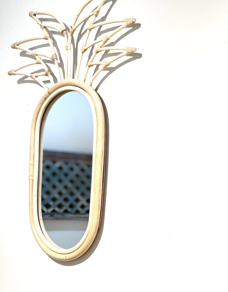 rattan pineapple mirror
