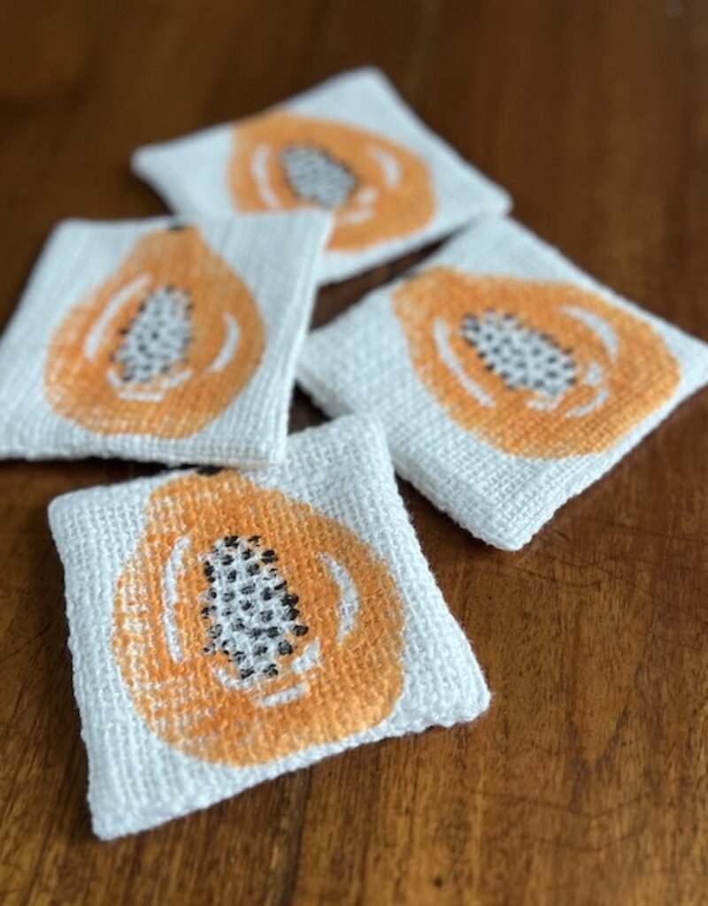 Papaya coaster set of 4